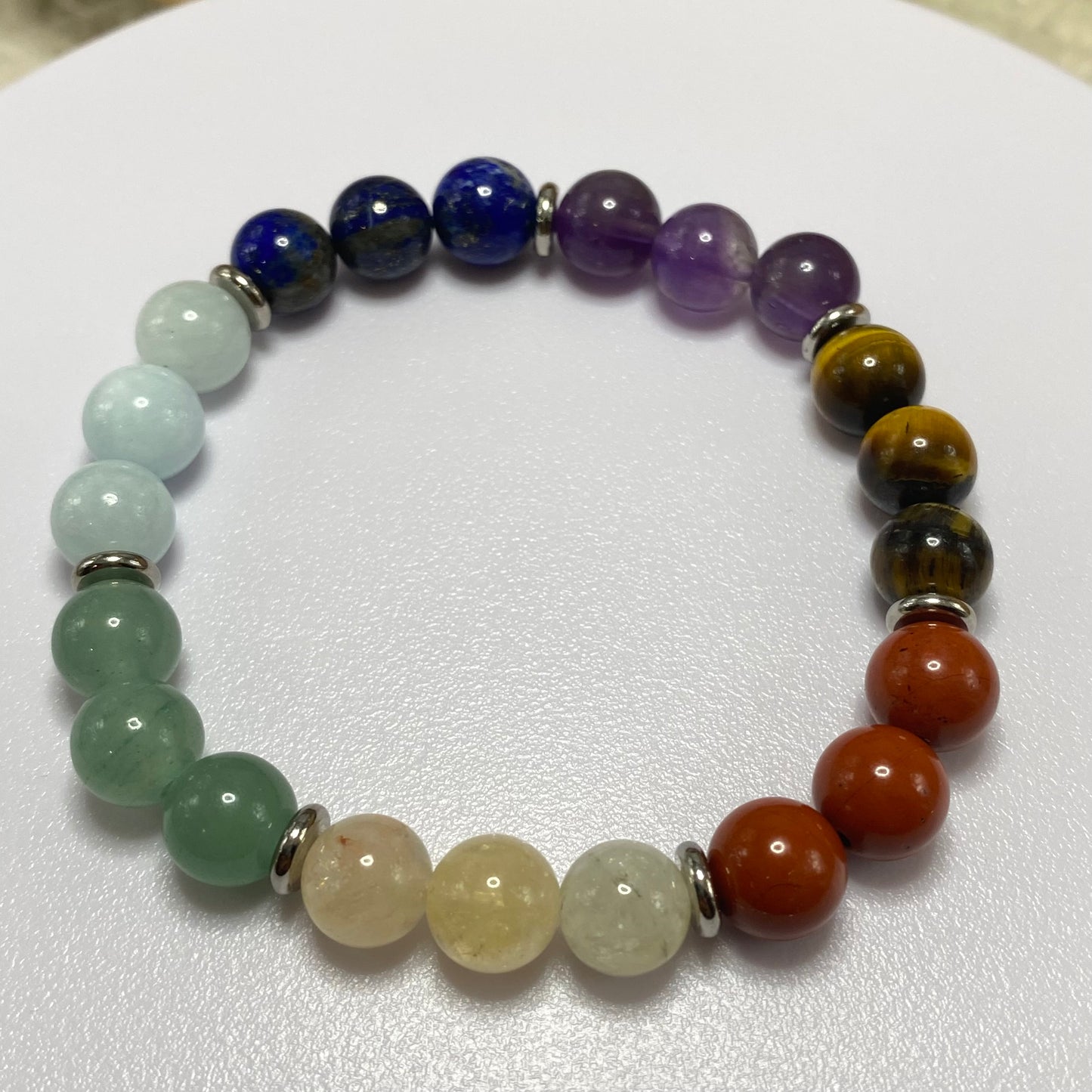 Bracelet 7 chakras version argentée