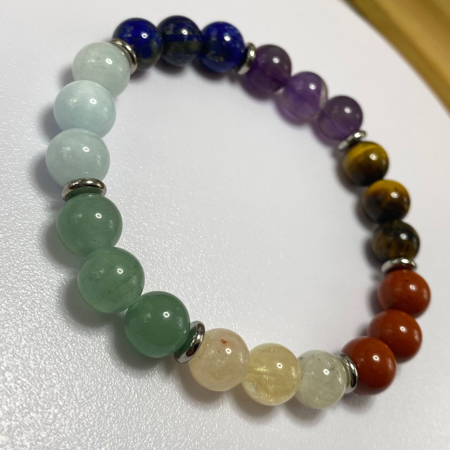 Bracelet 7 chakras version argentée