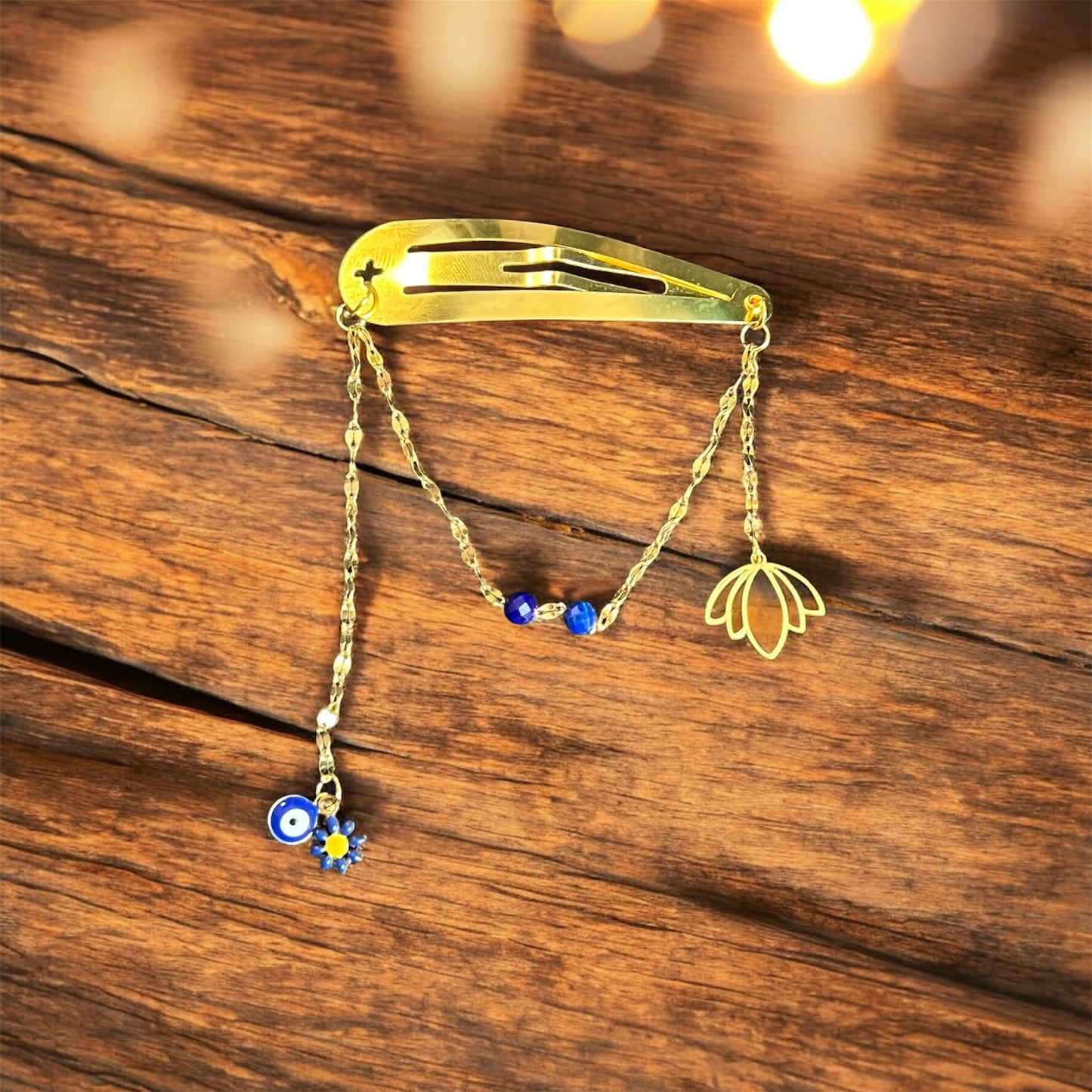 Barrette customisée lapis lazuli