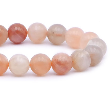 BRACELET BOULE 08MM PIERRE DE LUNE MULTICOLORE