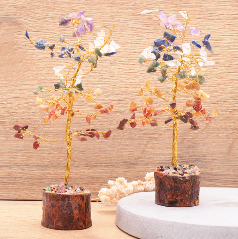 ARBRE 7 CHAKRAS A 170 À 200MM BASE BOIS