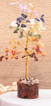 ARBRE 7 CHAKRAS A 170 À 200MM BASE BOIS