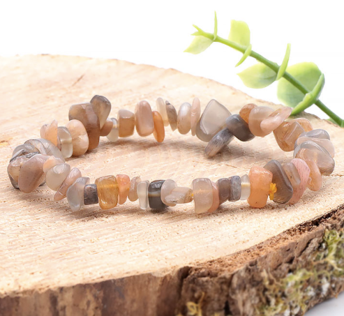 Bracelet baroque Pierre de lune multicolore