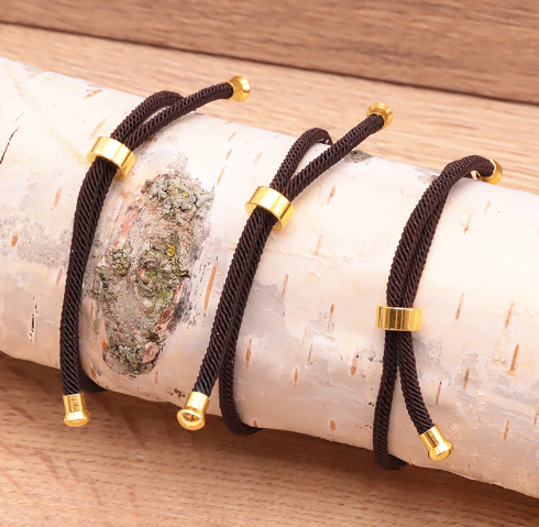 BRACELET CORDON RÉGLABLE RHODONITE BRÉSIL