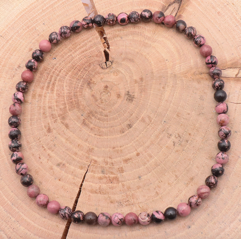 COLLIER BOULE 06MM RHODONITE MADAGASCAR
