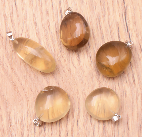 PENDENTIF PIERRE ROULÉE CITRINE AA 20 À 30MM