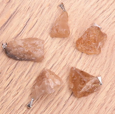 PENDENTIF PIERRE BRUTE CITRINE NATURELLE