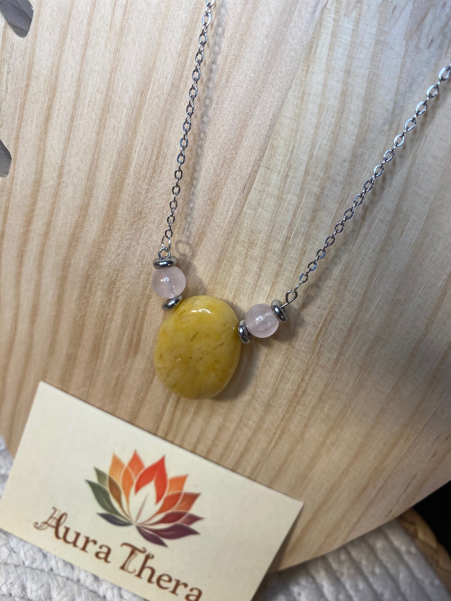 Collier Aventurine - Quartz rose