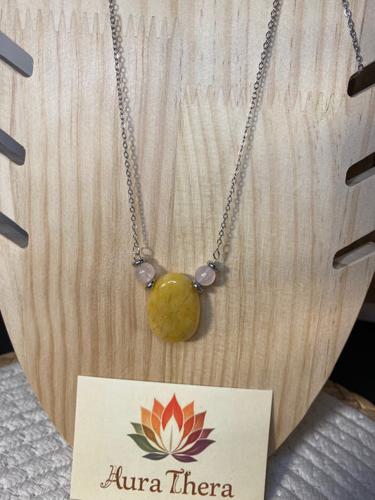 Collier Aventurine - Quartz rose