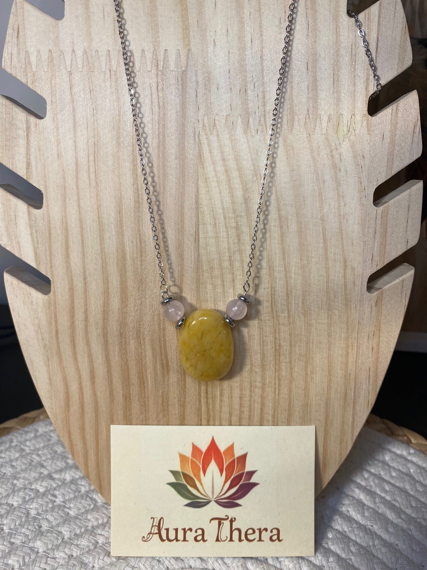 Collier Aventurine - Quartz rose