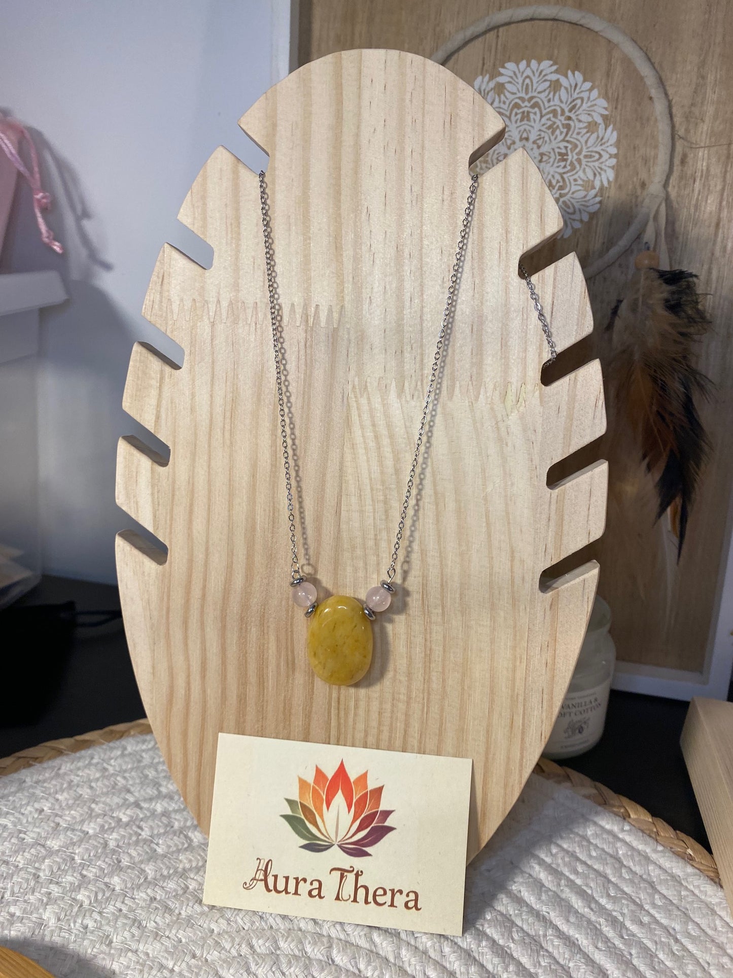Collier Aventurine - Quartz rose