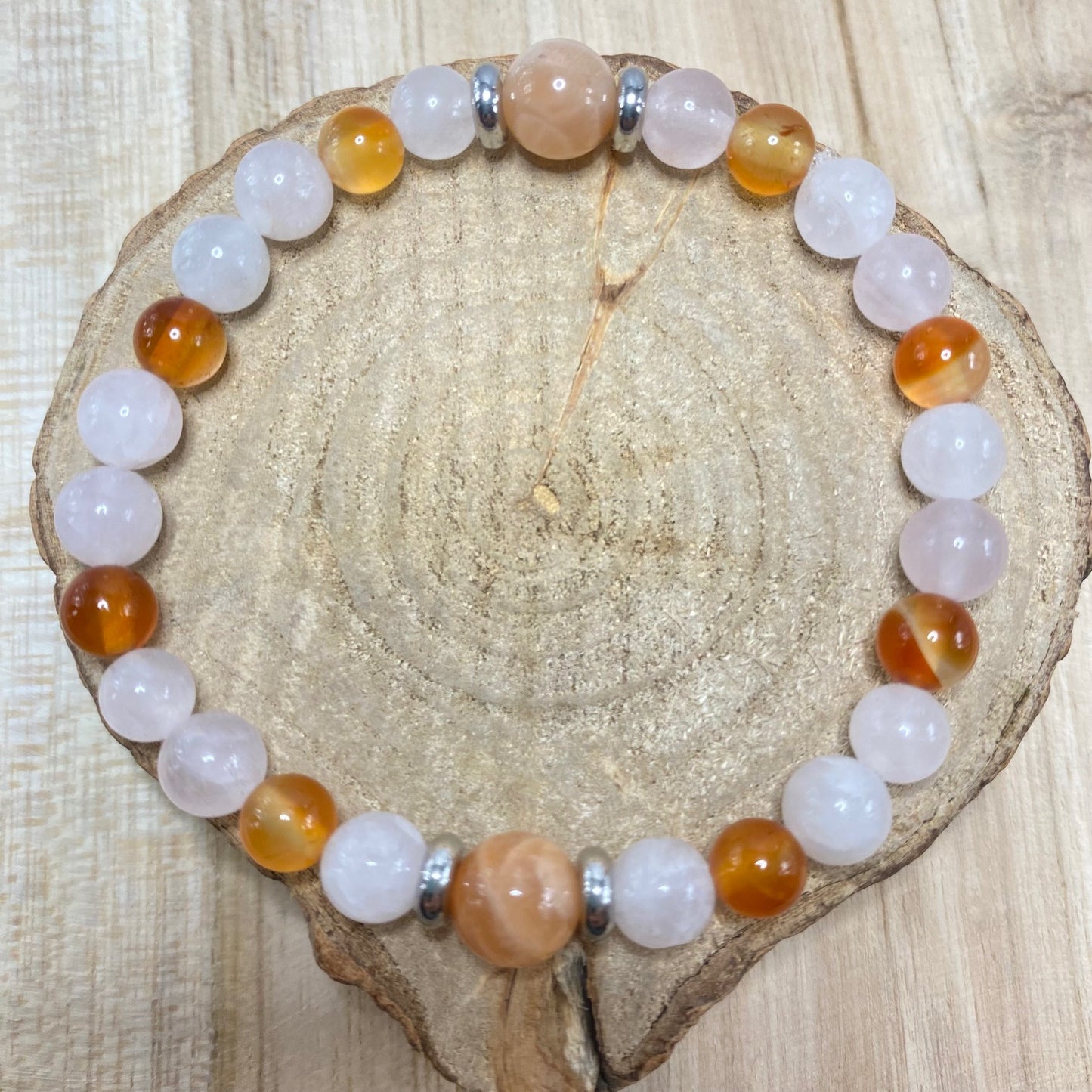 Bracelet Cornaline - Quartz - Pierre de lune