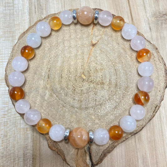 Bracelet Cornaline - Quartz - Pierre de lune