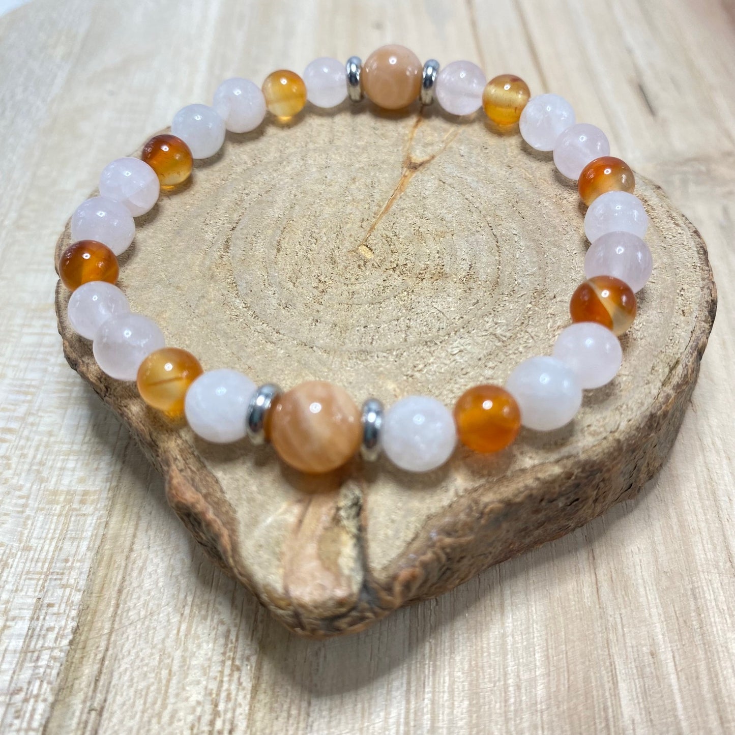 Bracelet Cornaline - Quartz - Pierre de lune