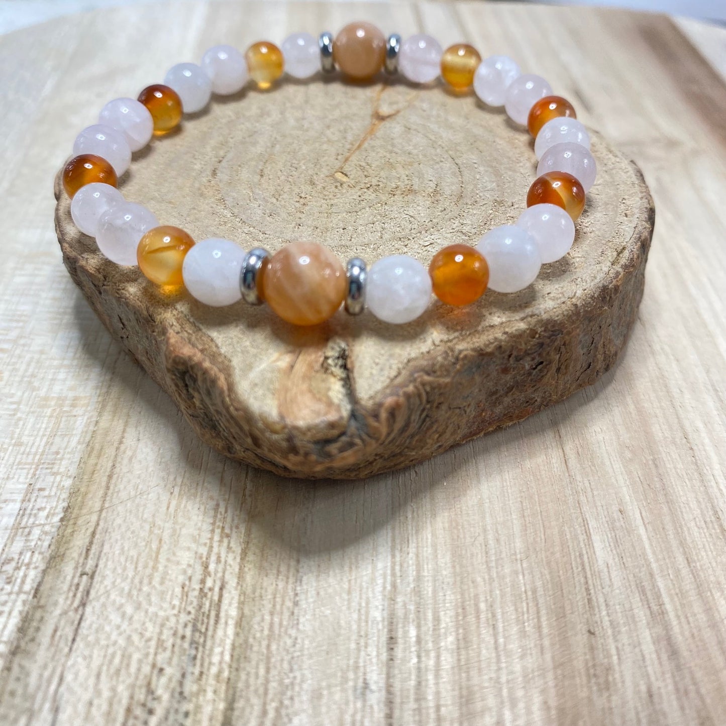 Bracelet Cornaline - Quartz - Pierre de lune