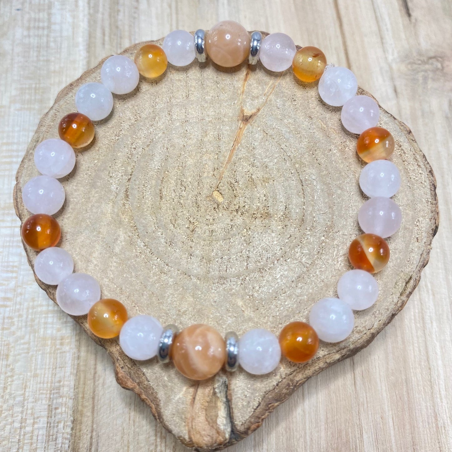 Bracelet Cornaline - Quartz - Pierre de lune
