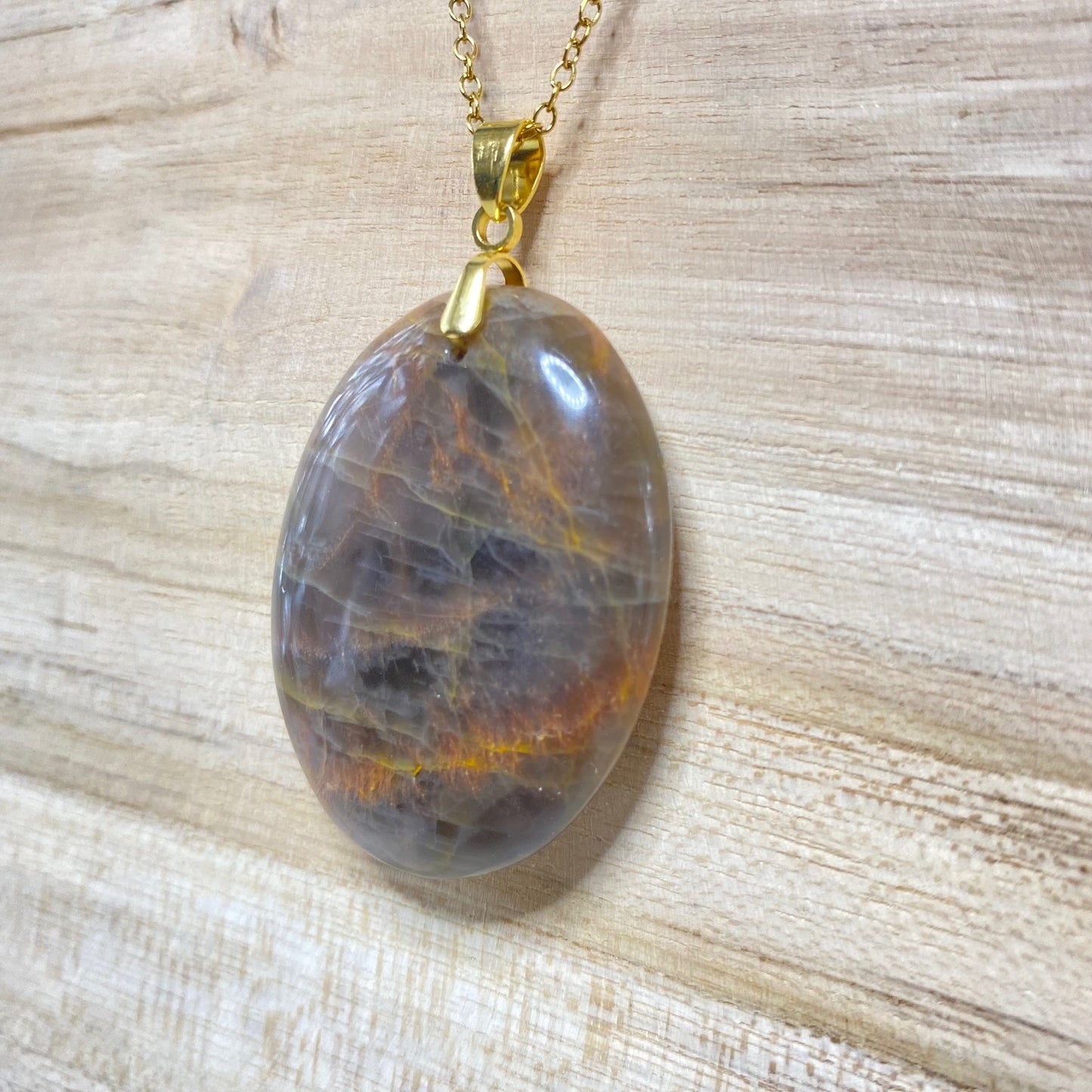 Pendentif Pierre de Lune Galet • Féminin Sacré & Intuition