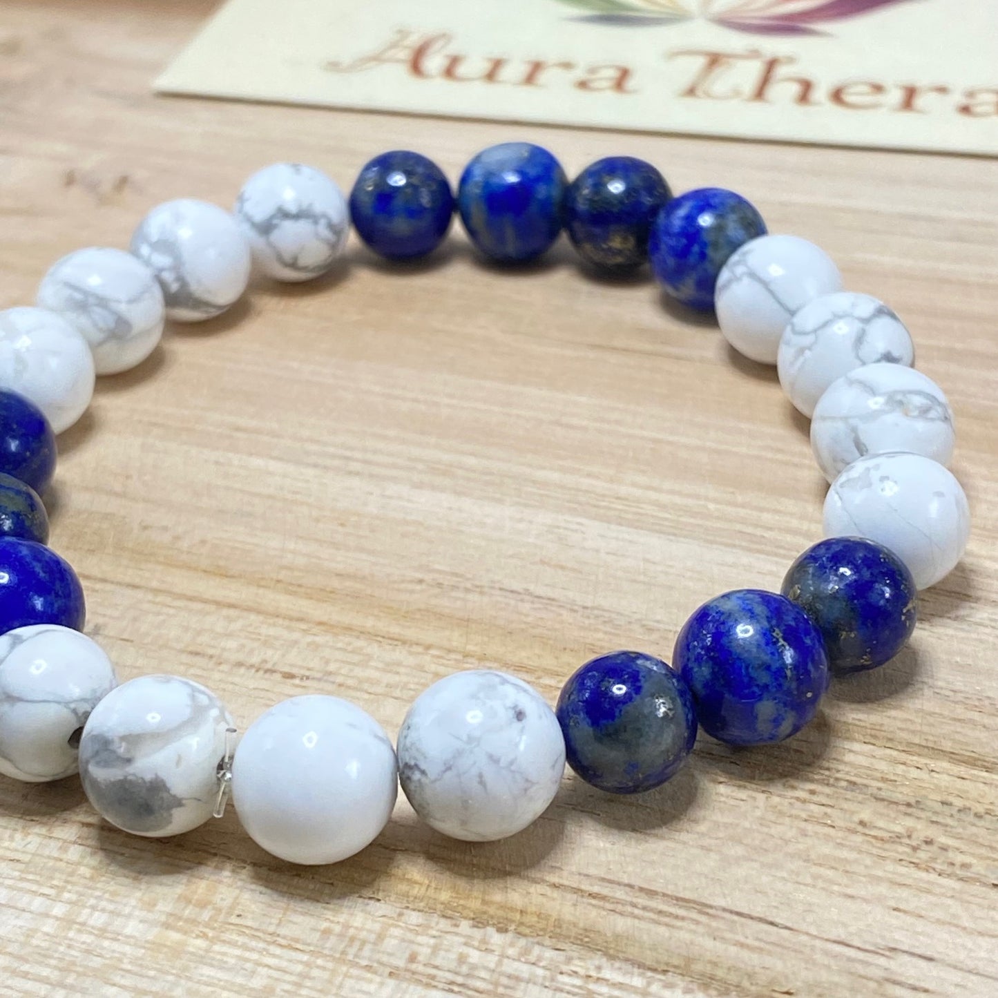Bracelet Howlite & Lapis-Lazuli – Accompagnement Émotionnel & Gestion du Poids