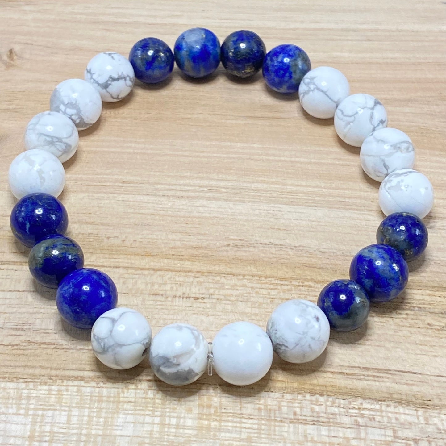 Bracelet Howlite & Lapis-Lazuli – Accompagnement Émotionnel & Gestion du Poids