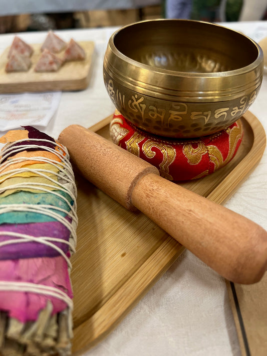 Bol Chantant gravé 8cm avec baton, coussin et sauge