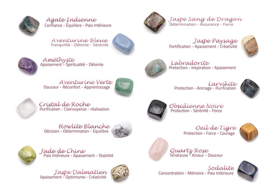 POCHON DÉCOUVERTE MODÈLE 2 (16 PIERRES) 15 À 30MM