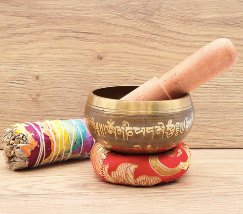 Bol Chantant gravé 8cm avec baton, coussin et sauge