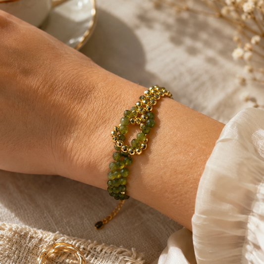Bracelet double rang entrelacé