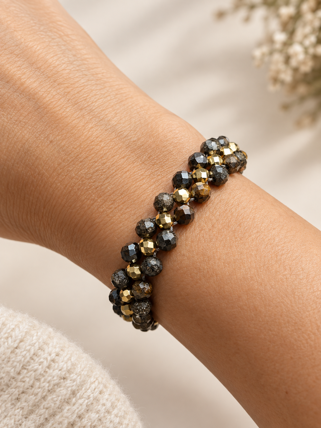Bracelet opale Boulder et hématite