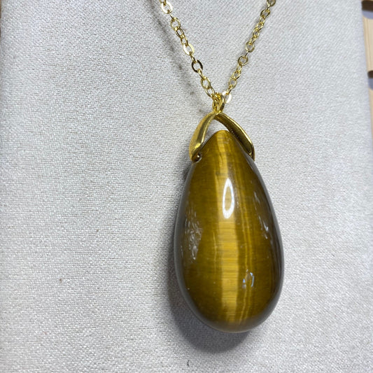 PENDENTIF GOUTTE SAUTOIR OEIL DE TIGRE