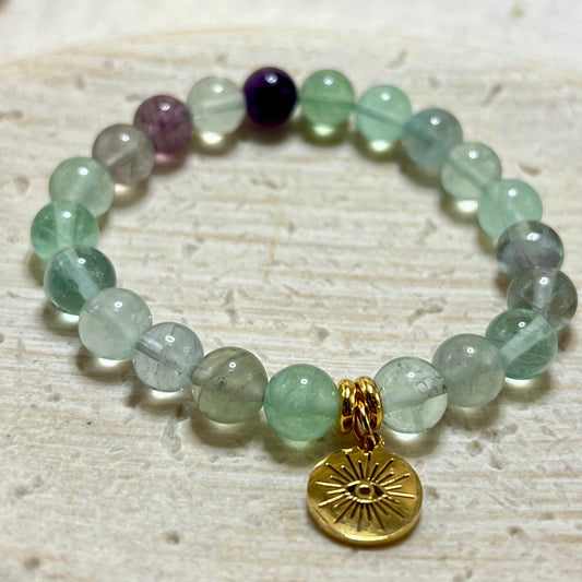 Bracelet boule Fluorine multicolore