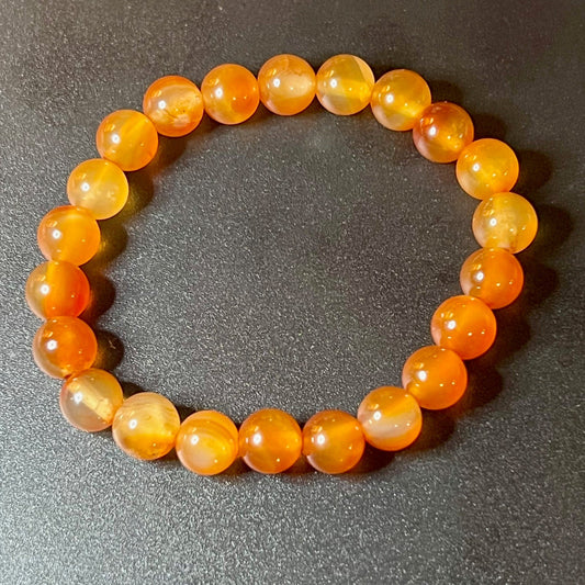 Bracelet Cornaline - perles 8mm