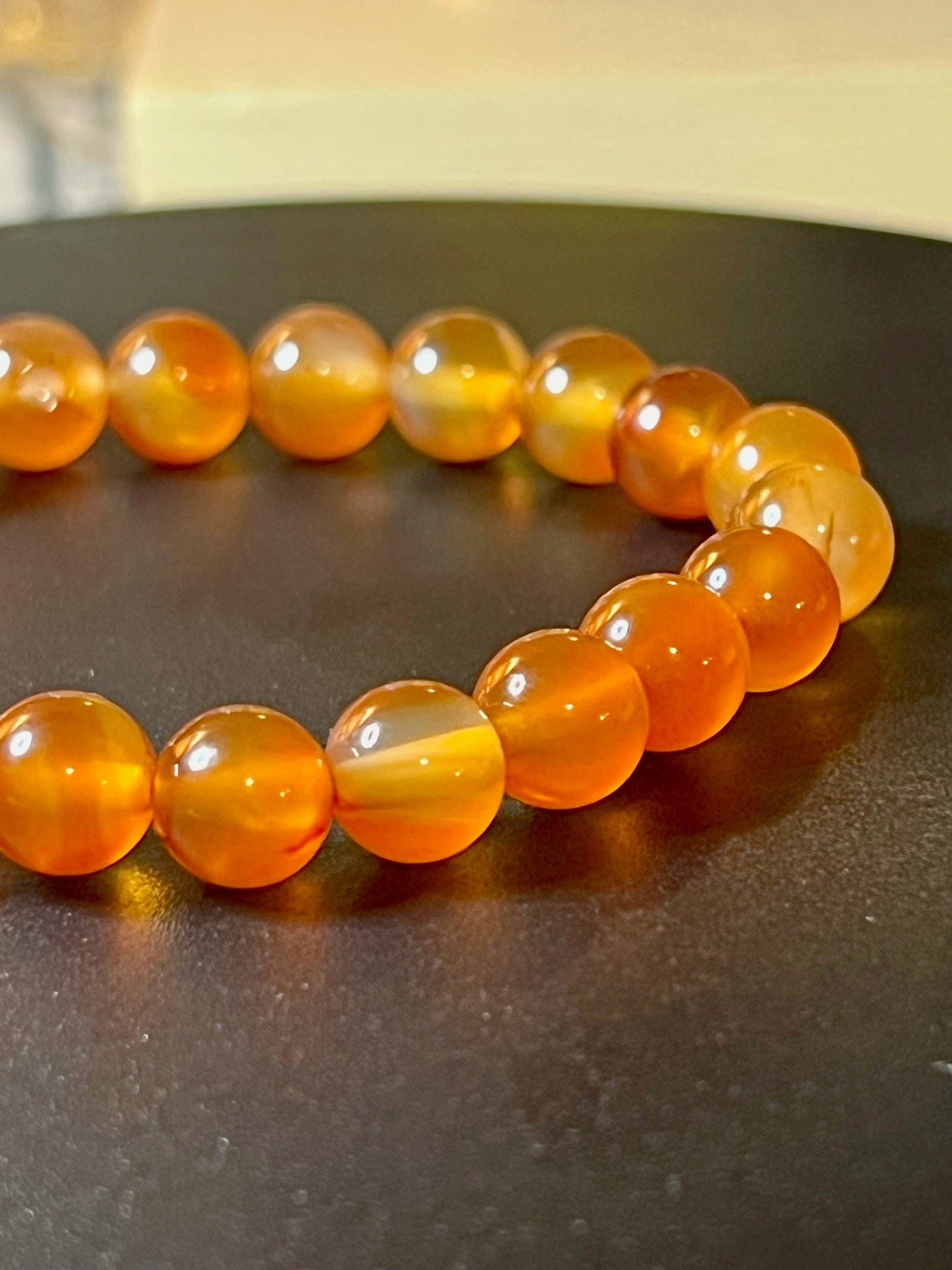 Bracelet Cornaline - perles 8mm