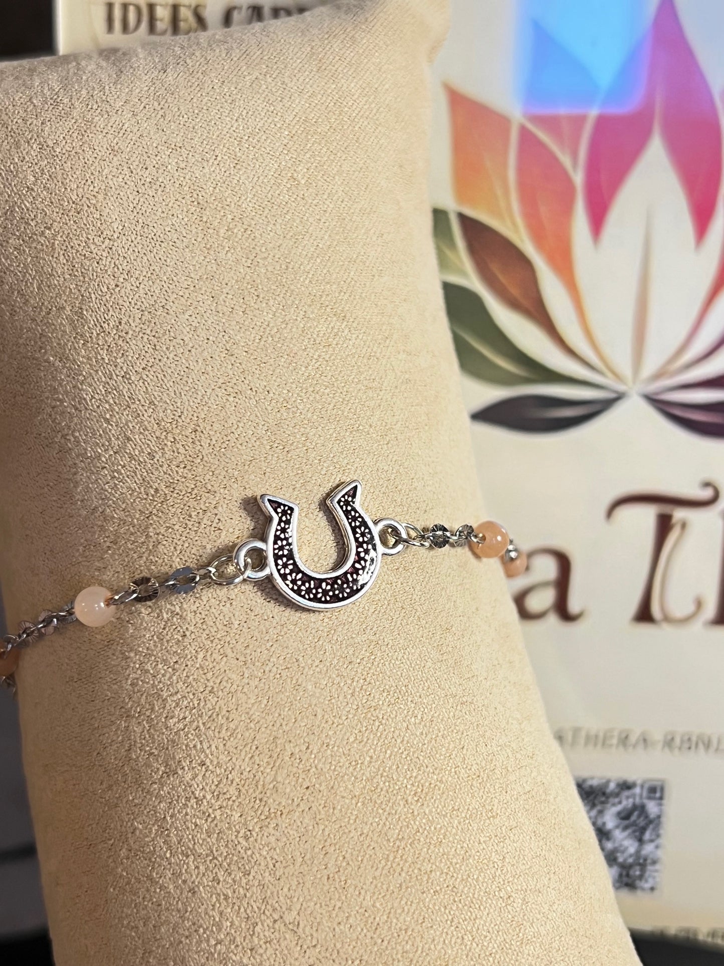 Bracelet Chance & Douceur – Pierre de Lune Beige (Modèle Unique)